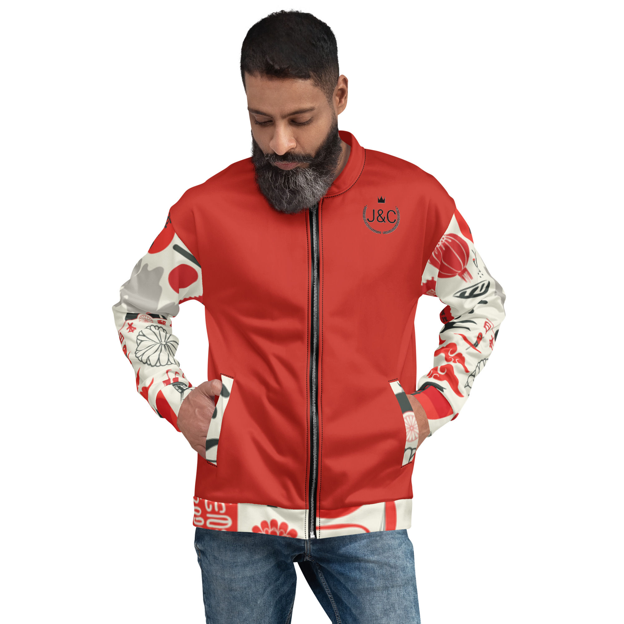 J&C Jacket with Print Sleeves
