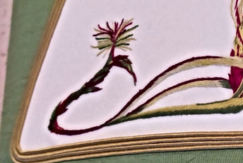 Needle painting on a flower shoes
