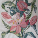 bouquet de tulipe tulle brodé 60x60cm.