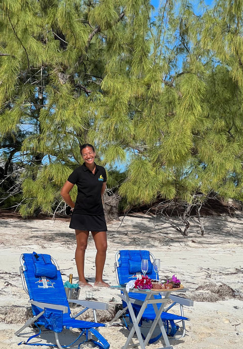 A beach setup in the Bahamas