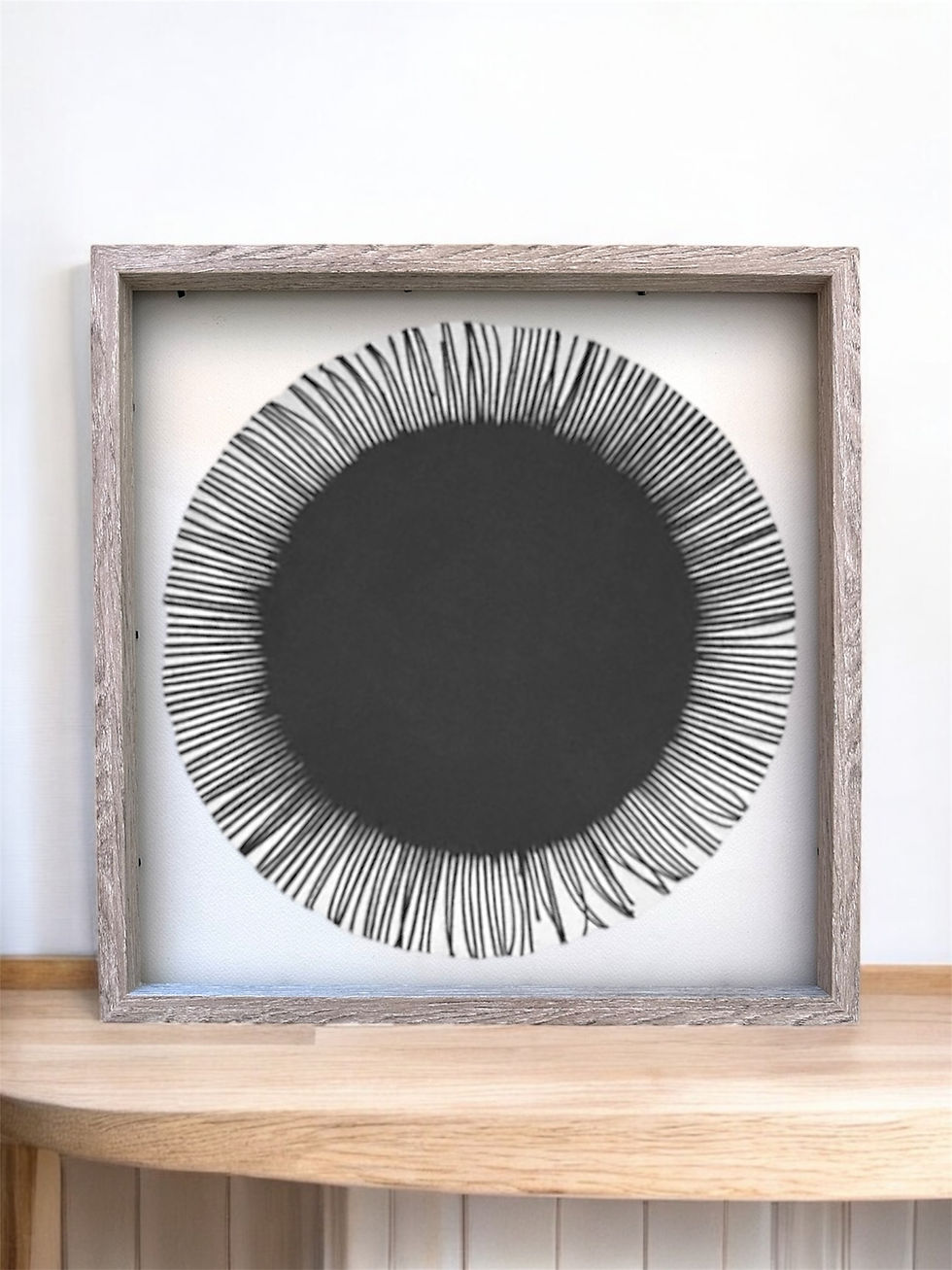 Eclipse lunar negro sobre blanco