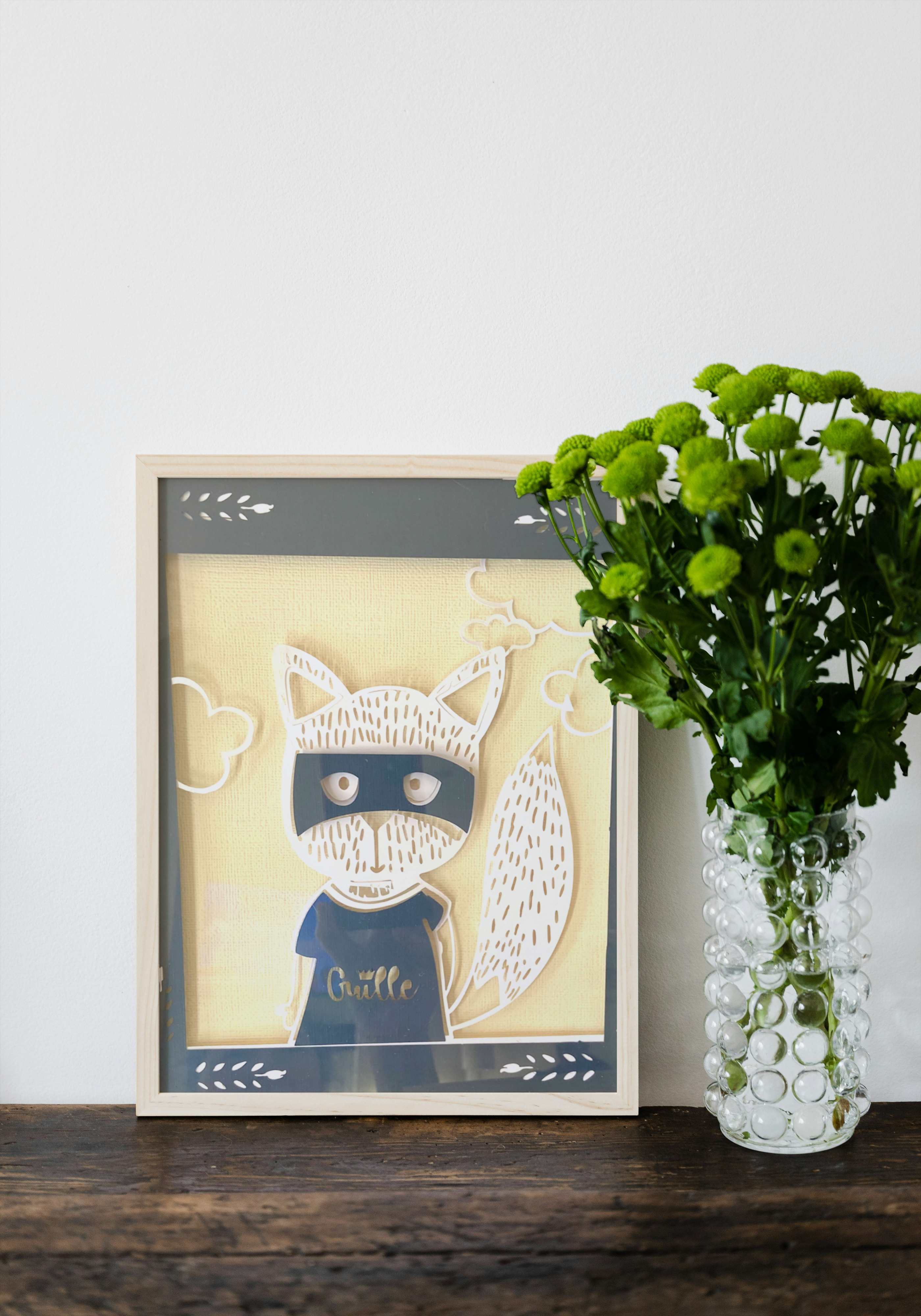 Gato con Antifaz 3D personalizado con fondo amarillo