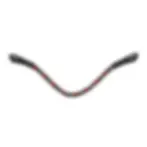 Mrs Ros Stellux Browband Cheeky Red, V-vormig, handgemaakt van leer met stellux-kristallen