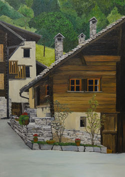 Chalet a Calonico - olio su tela - 70x50 - 2021