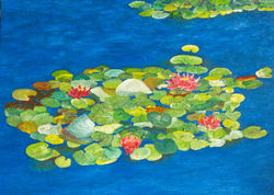 Ninfee - olio su tela - 70x50 - 2019