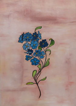 Fiori blu - olio su tela - 50x70 - 2021