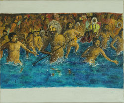 Kumbh Mela - olio su tela- 45x39