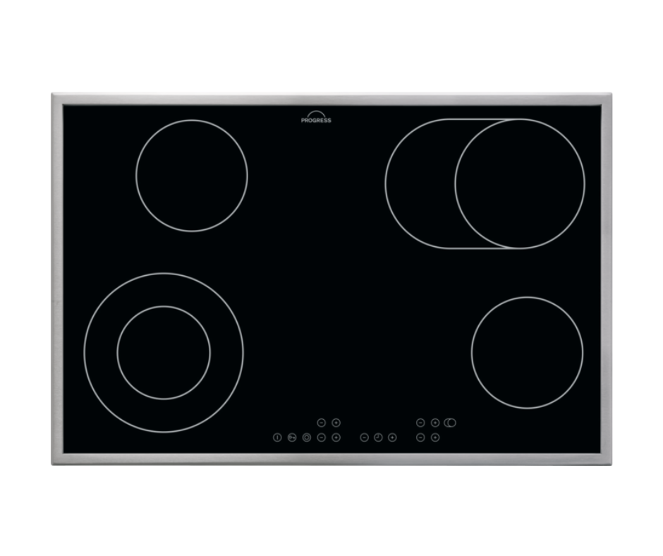 Schwarzes Progress Induktionskochfeld PAS8065E mit Doppelring-Zone und glatter Glaskeramikfläche