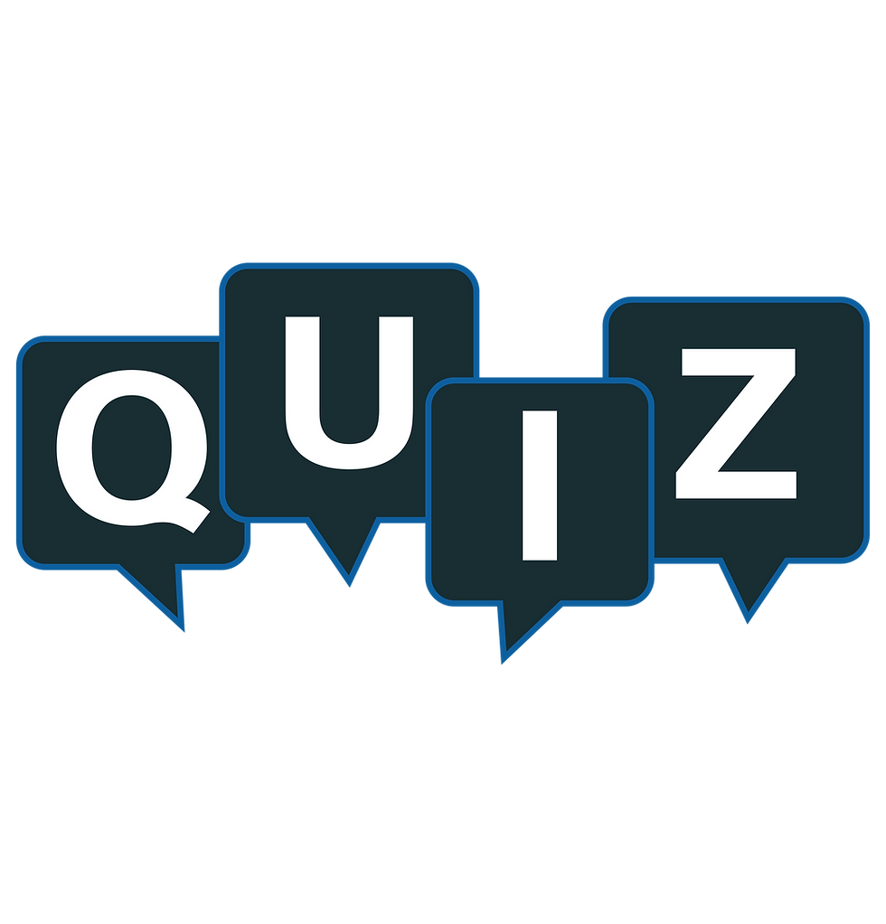 Quiz icon graphic with stylized letters spelling Q-U-I-Z, used for the Brand Quiz page on Milky Minds Creative.