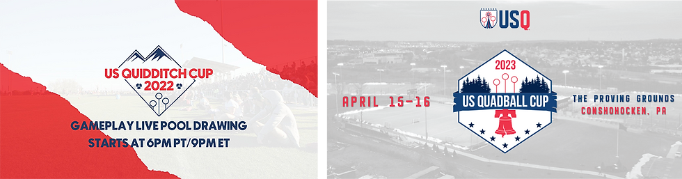 Social media post design for US Quadball updates.