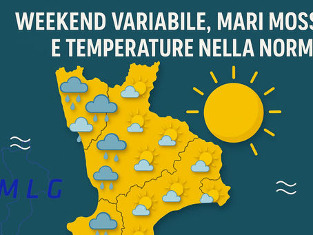 *Venerdì 22 con qualche pioggia sulle aree centro-occidentali. Weekend variabile con temperature nella norma e mari mossi.