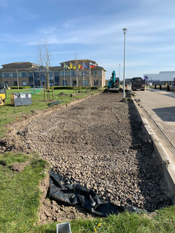 uitgraven van niuewe parking