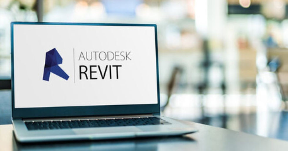 Computador com a tela ligada com o logo da Autodesk Revit
