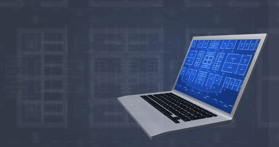 Computador com imagens do Programa ArchiCAD aberto