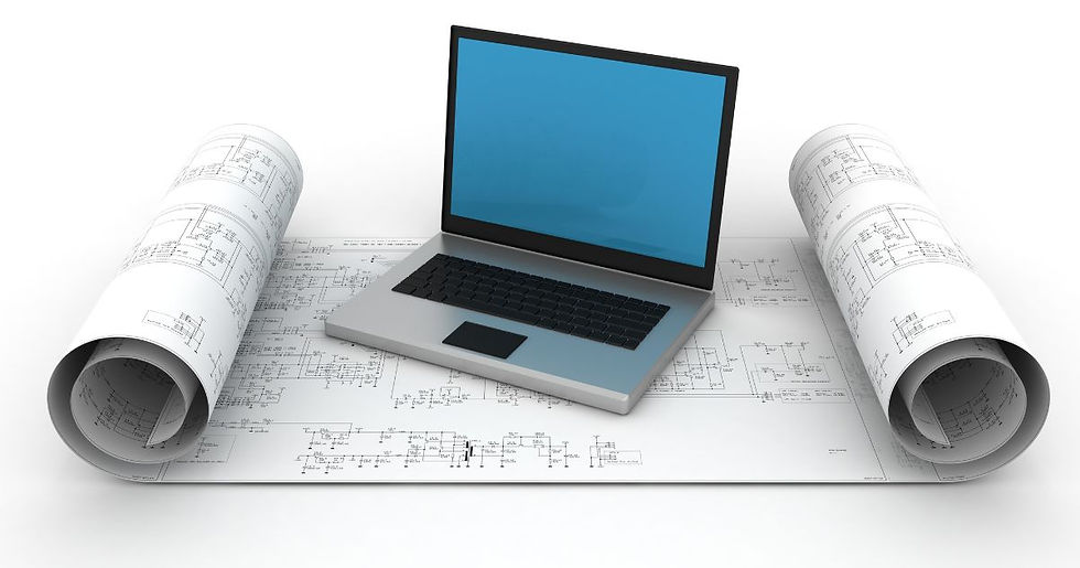 Computador e uma planta de arquitetura