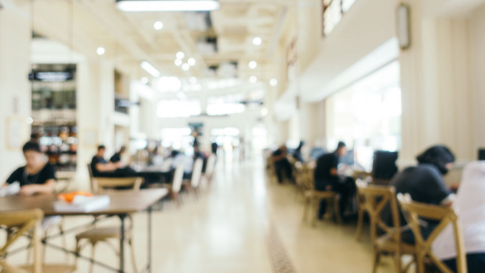 A library filled with students
