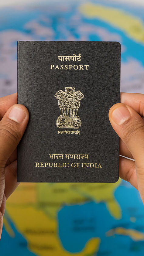 Man holding Indian Passport