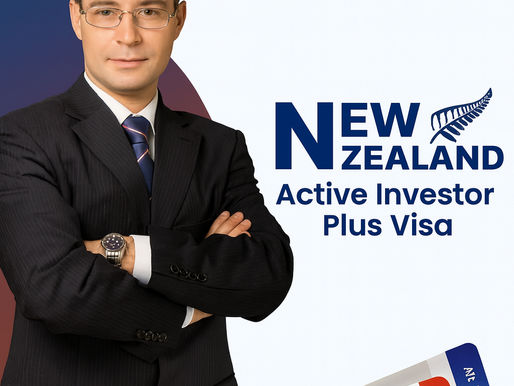 A man in suit on the left side, symbol of investment is on the middle right and a flag of New Zealand on the top right.