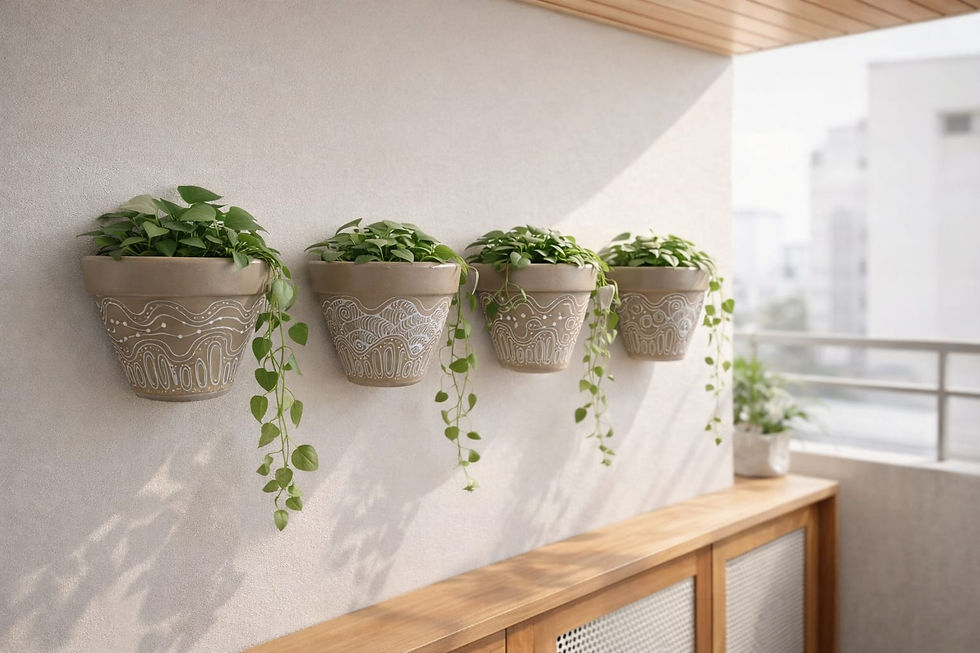 Miniatura: Kit 4 Vasos de Parede Liso Borda – Linha Parede Orgânica Aline Pezato