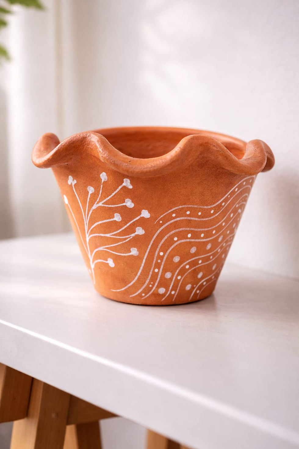 Miniatura: Kit 4 Vasos de Parede Liso Babado – Linha Parede Orgânica Cássia Pezato