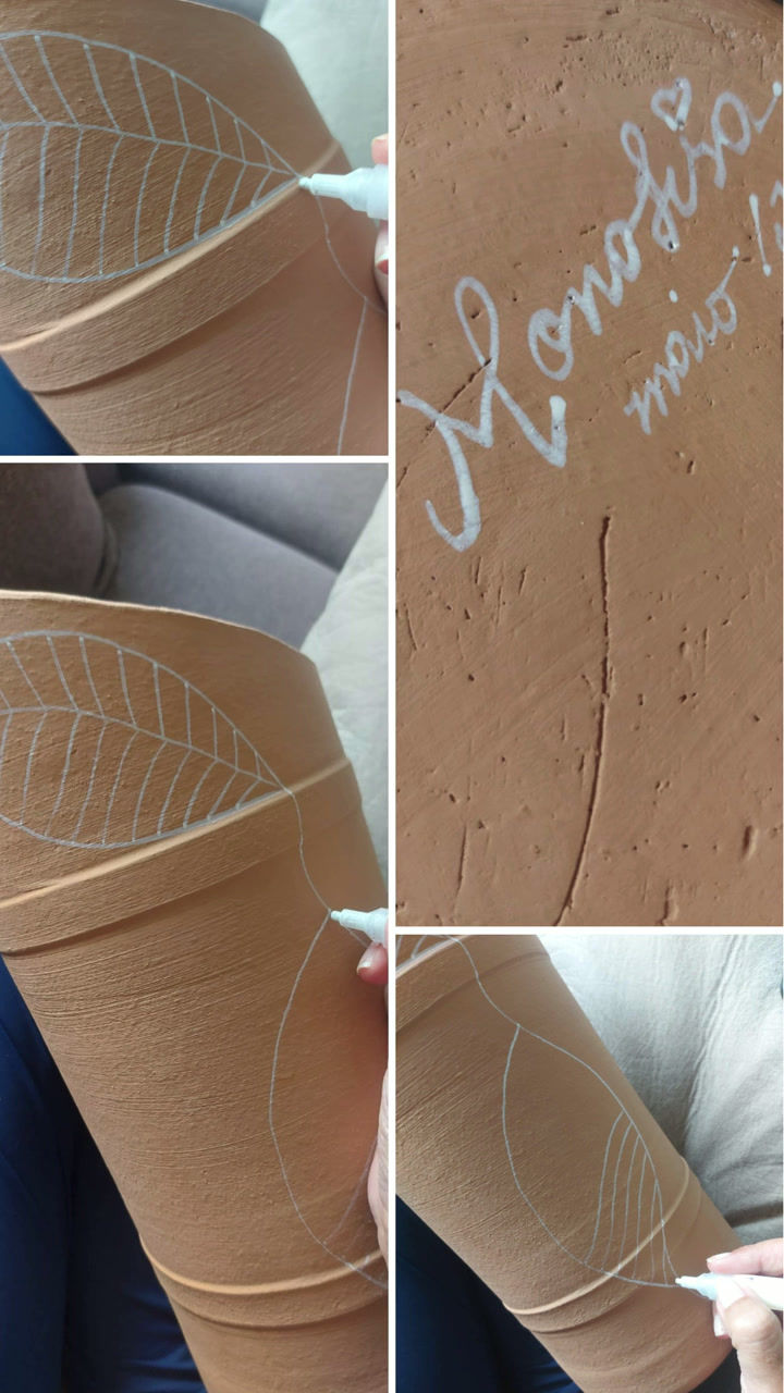 Miniatura: Vaso Marli  —  em Cappuccino e Branco | 40 cm 