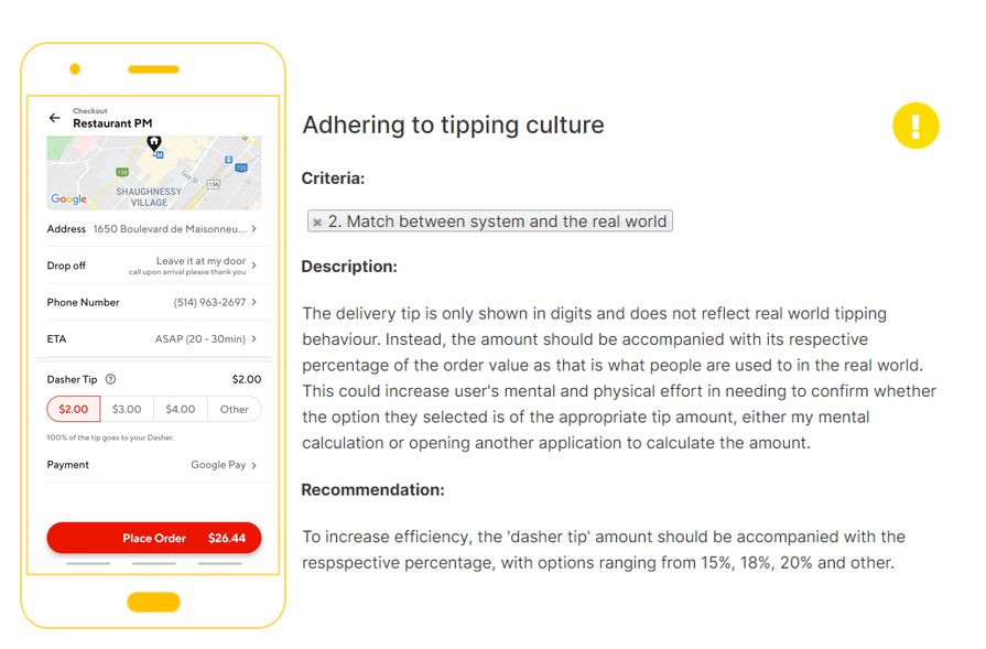 Ergonomic Evaluation of DoorDash's app using Jakob Nielson's 10 Usability Heuristics