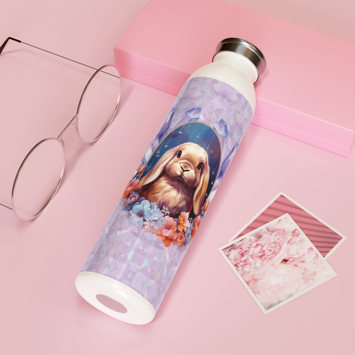 Cute Bunny Slim Water Bottle