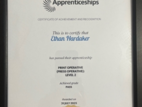 Celebrating Success: Congratulations to Ethan on Completing His Apprenticeship!