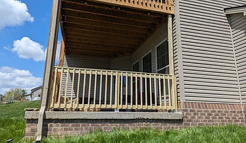 Wood railing for patio