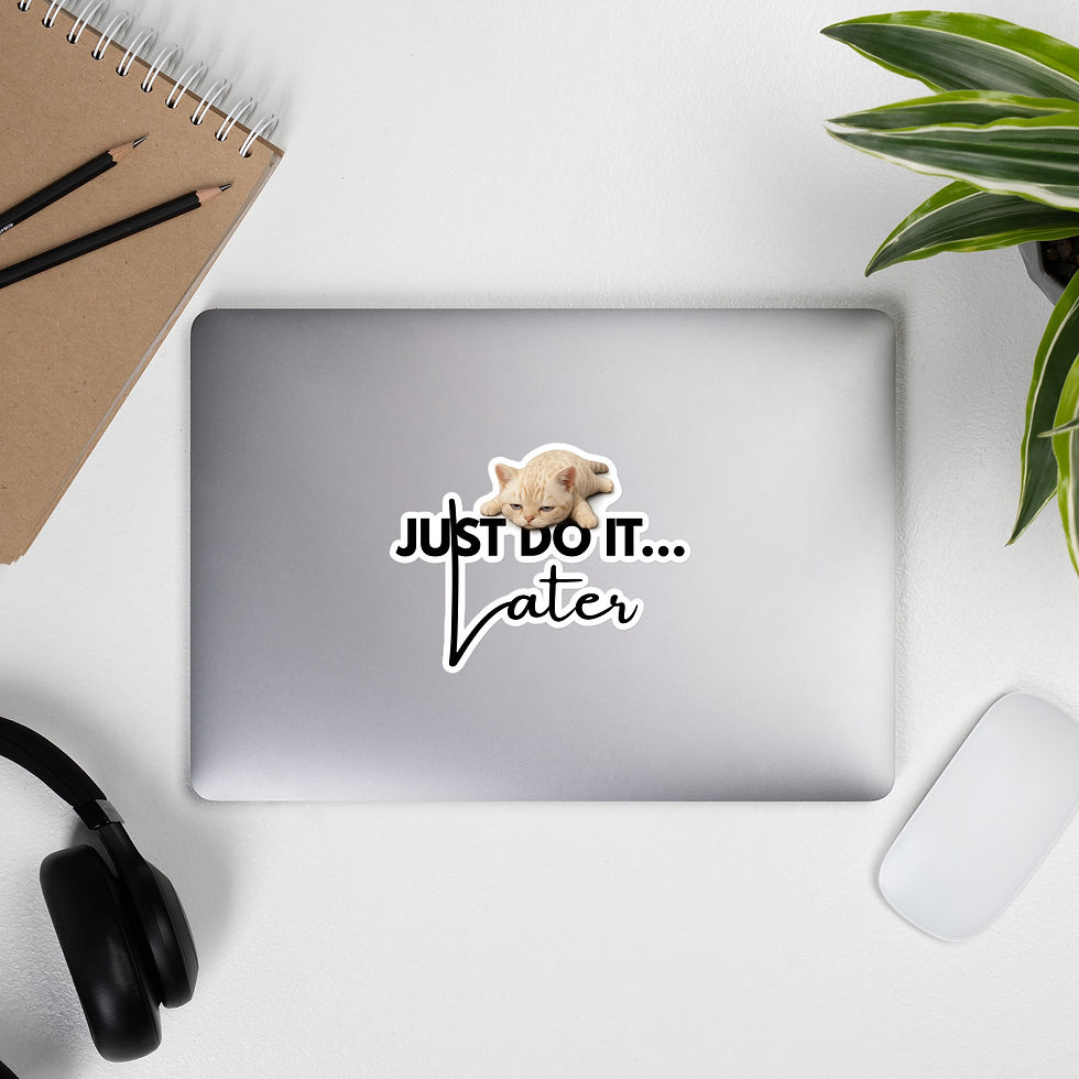 Thumbnail: Just Do It... Later - Lynx Bengal Sticker