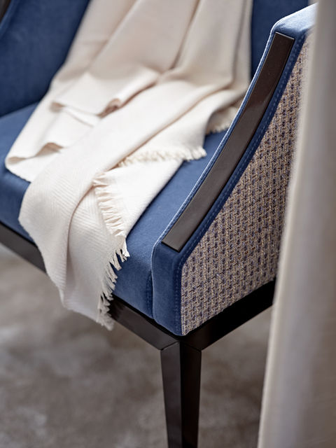 bespoke chair, throw, interiors design