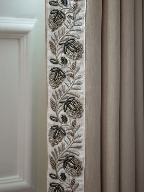 fabric detail, curtain detail, luxury fabric, trim