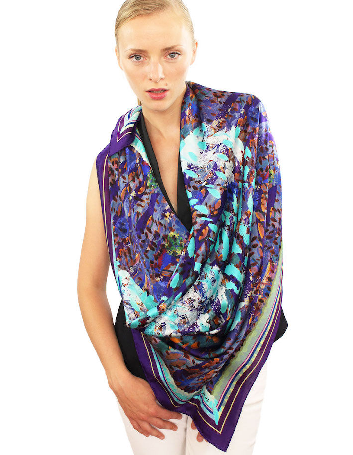 Miniature : square silk scarf
