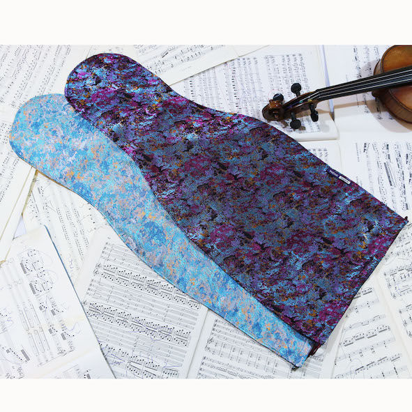 Miniature : Violin Viola Blue perple jacquard bag, silk sleeve