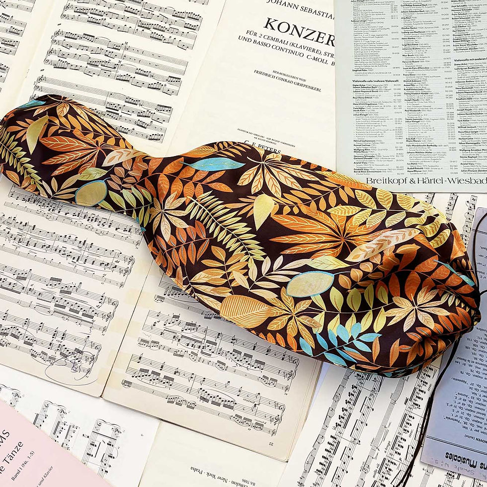 Thumbnail: Violin Viola silk touch bag "golden leaves"