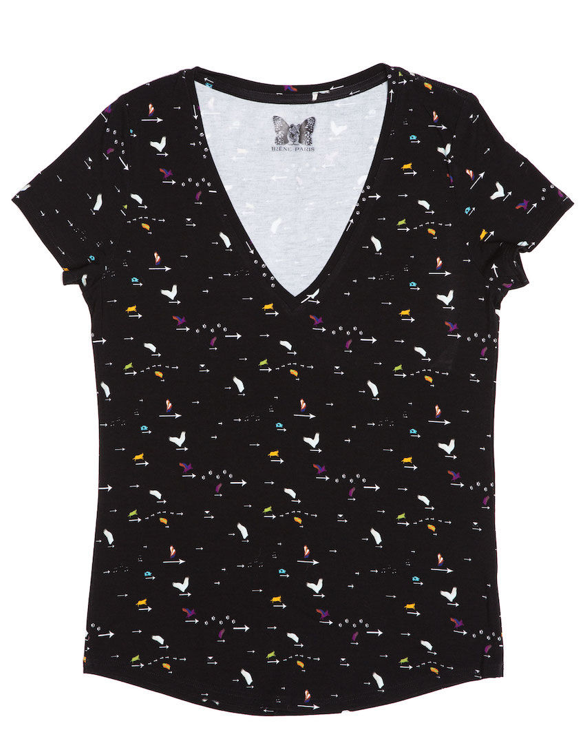 Miniature : t-shirt noir manches courtes pour femmes