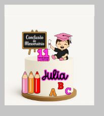 topo de bolo conclusão de mesversário menina