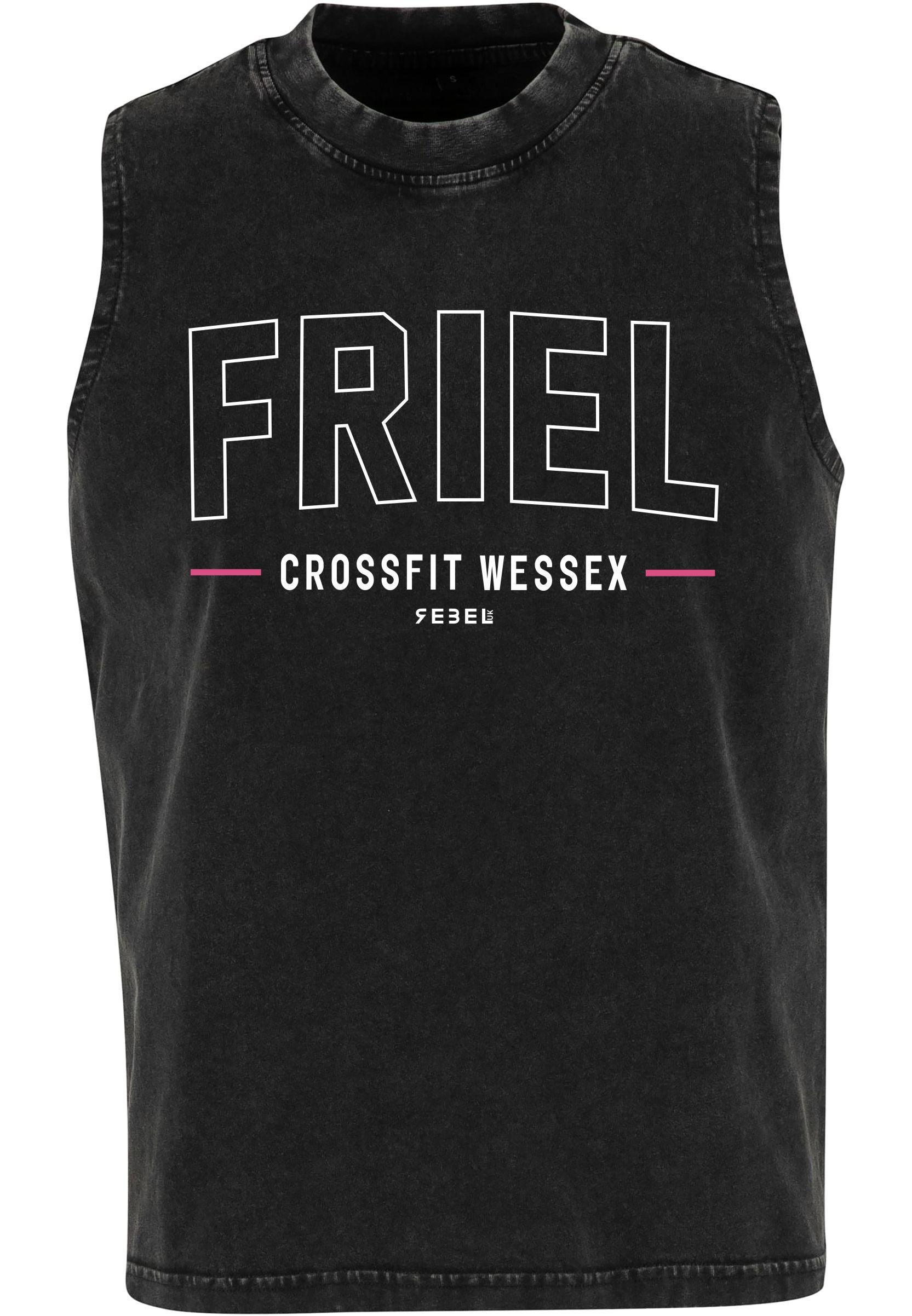 Kelly Friel Womens Astraea Acid Wash Tank Black