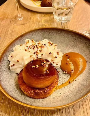 Chef privé Stéphane Varichon dessert breton gourmandises Pain perdu caramel beurre salé pomme confite