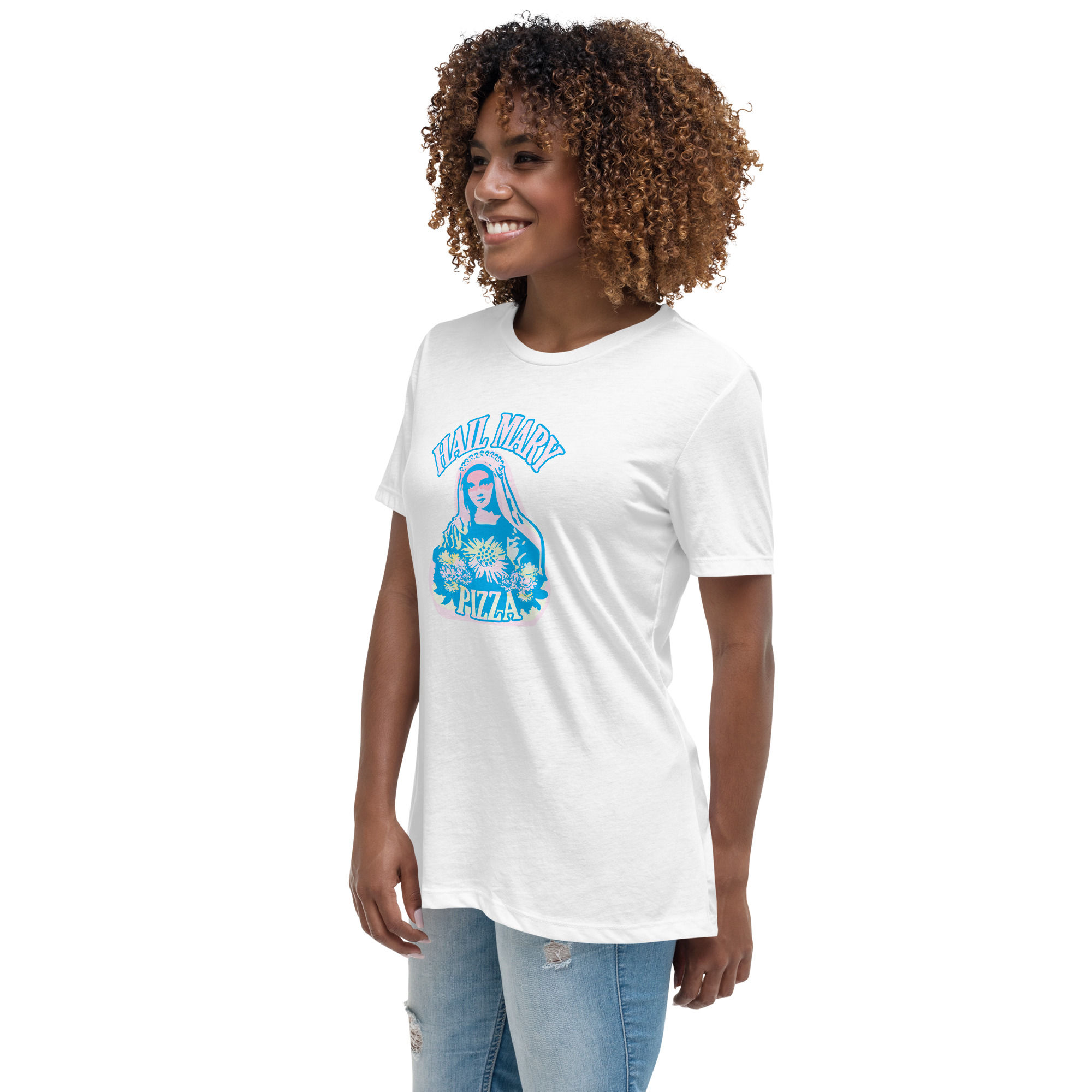 Hail Mary Easter Blue Ladies Tee | Hail Mary Pizza