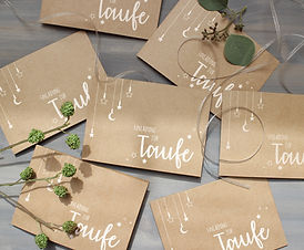 Einladungen zur Taufe aus Kraftpapier