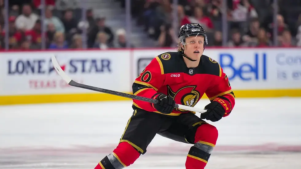 Fabian Zetterlund during the Senators 5-1 victory over the Floirda Panthers on April 4, 2026.