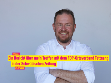 Presse: Ein Bericht über mein Treffen mit dem FDP-Ortsverband Tettnang in der Schwäbischen Zeitung