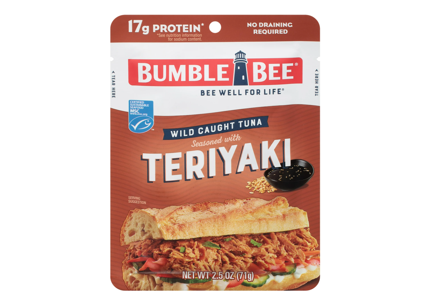 Bumble Bee Tuna, Teriyaki, 2.5oz