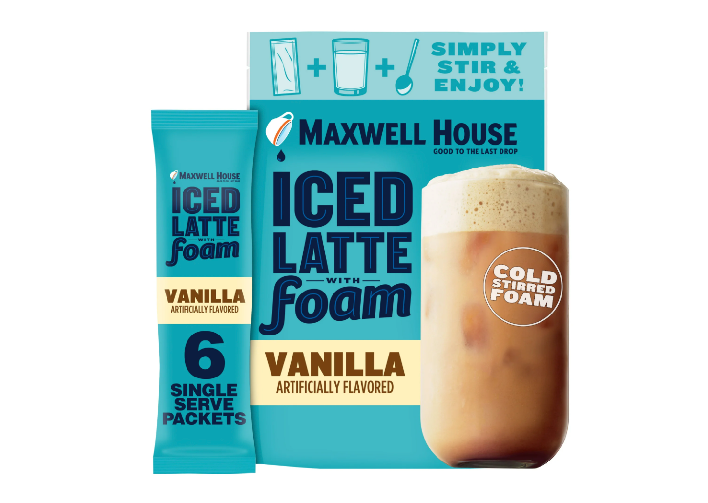Maxwell House Vanilla Iced Latte with Foam, 6ct