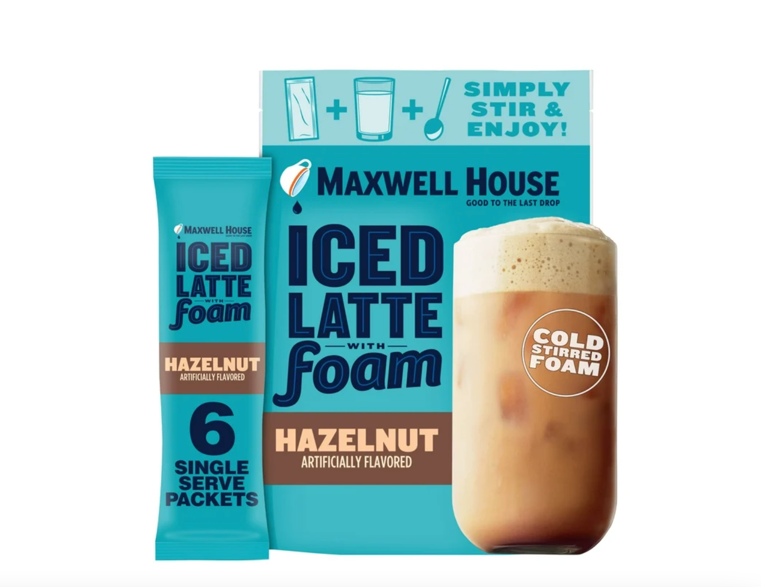 Maxwell House Hazelnut Iced Latte with Foam, 6ct