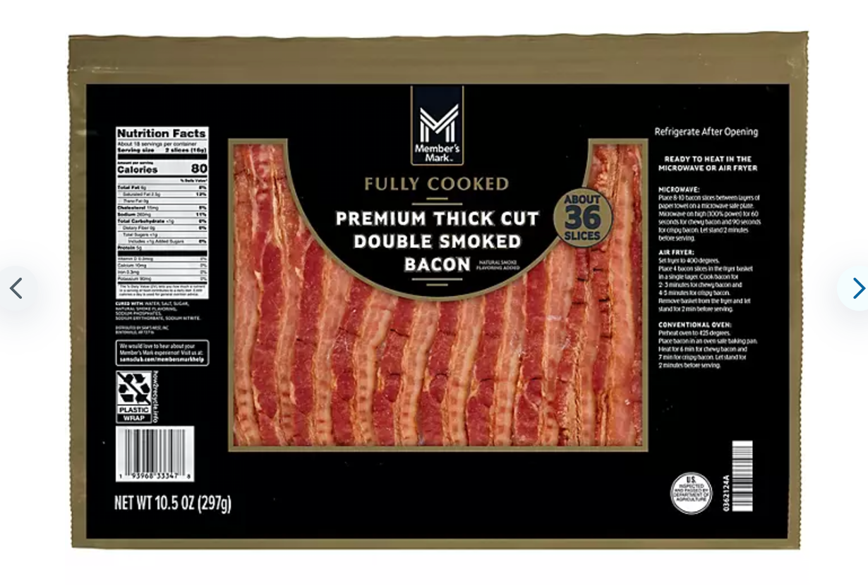Thick Cut Double Smoked Bacon, 10.5oz