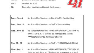 November Updates and Parent Conferences