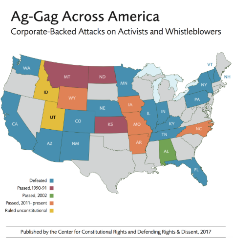 Examples of Ag-Gag Across america