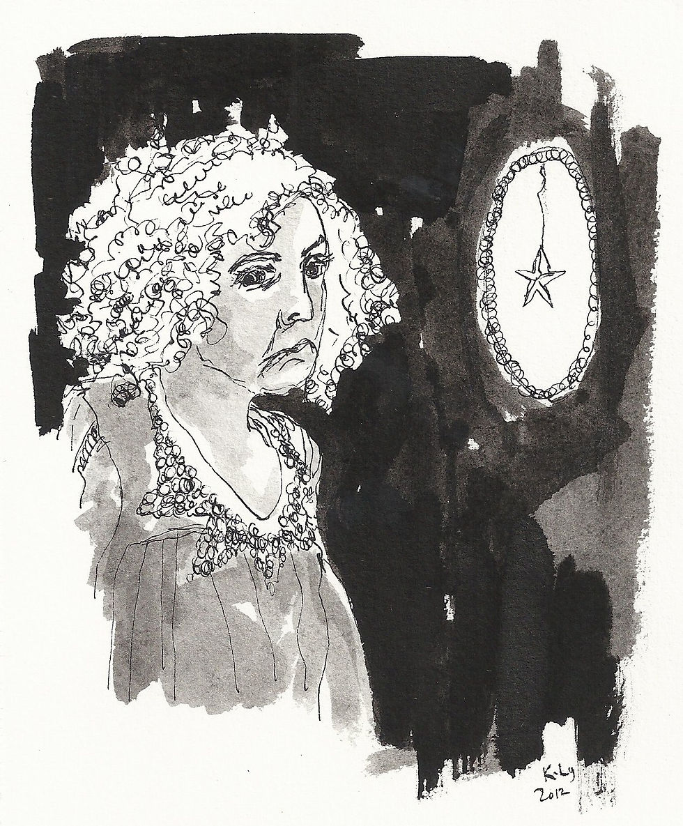 Curly hair lady